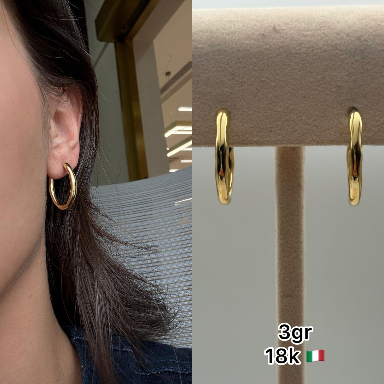 18K Italian Gold Mini Hoop Earrings (3g)