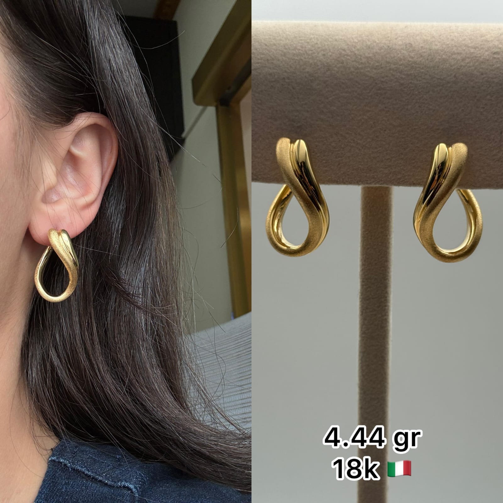 Italian Gold Twist Teardrop Earrings (4.44g)