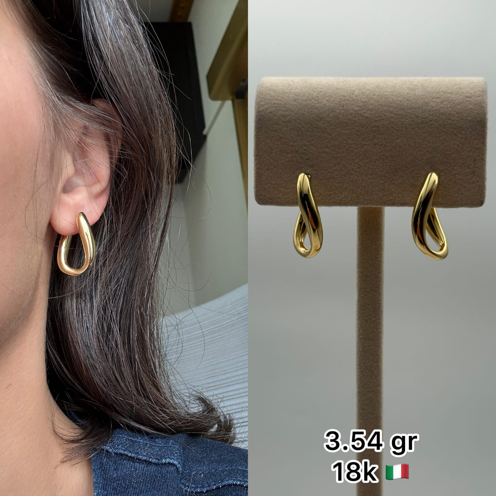 18K Italian Gold Petite Loop Earrings (3.54g)